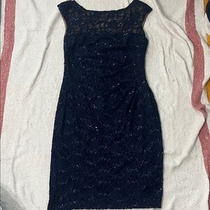 Ralph Lauren Midnight Blue Lace Midi Dress